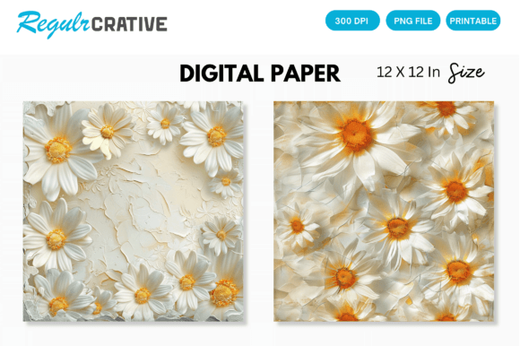 Download Cute Pastel Daisy Flowers Digital Paper - Premium Resources