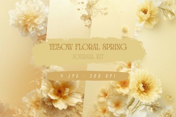 Download Yellow Floral Spring Journal Kit - Yellow floral Collection