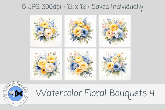 Download Watercolor Floral Bouquets 4 - Premium Resources