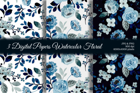 Download Seamless Pattern Floral Watercolor 131 - Premium Bundle