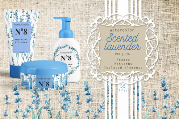 Download Scented Lavender Watercolor Flower Set - Lavender watercolor Collection